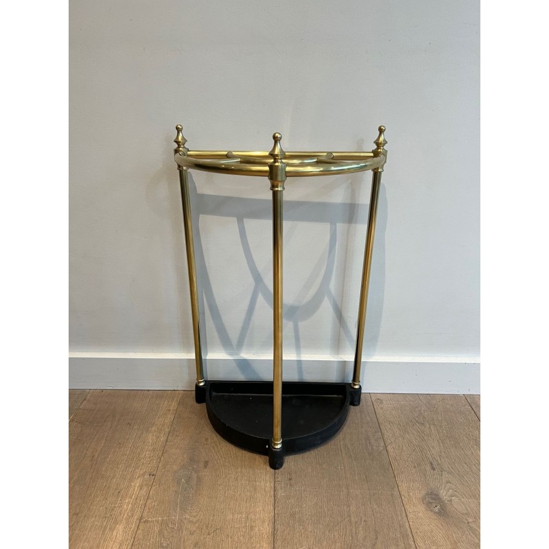 Porte-Parapluies Ovale en Laiton, France, Belle Époque, v. 1900