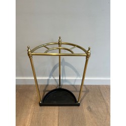 Porte-Parapluies Ovale en Laiton, France, Belle Époque, v. 1900