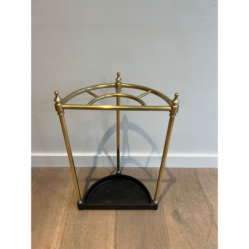 Oval Brass Umbrella Stand, French, Belle Époque, c. 1900