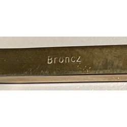 Polished Bronze & Glass Magazine Rack, Signed Lepelletier, Stamped Broncz, c. 1970