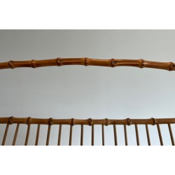 Faux-Bamboo Rattan Magazine Rack, French, c. 1950