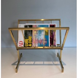 Porte-Revues en Laiton, Mid-Century Modern, France, 1970 | Maison BARROIS