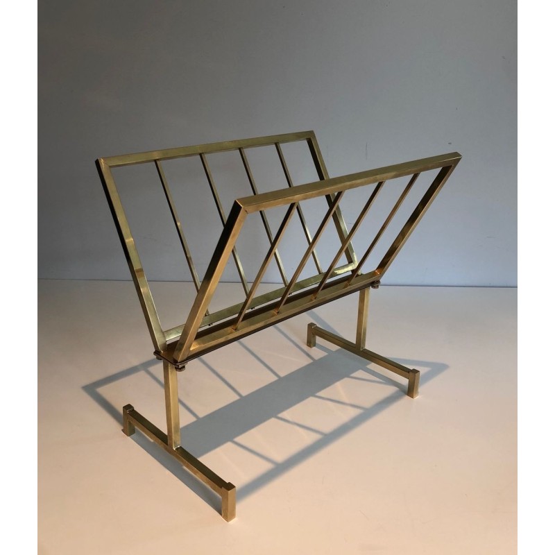 Brass Magazine Rack, Mid-Century Modern, French, 1970 | Maison BARROIS