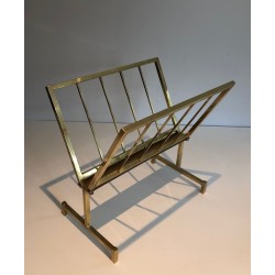 Brass Magazine Rack, Mid-Century Modern, French, 1970 | Maison BARROIS