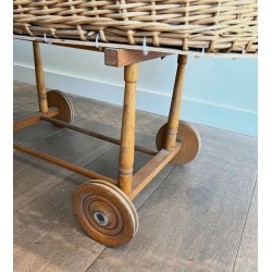 Rattan Cradle on Casters, French, circa 1950 | Maison BARROIS