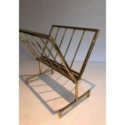 Brass Magazine Rack, Mid-Century Modern, French, 1970 | Maison BARROIS