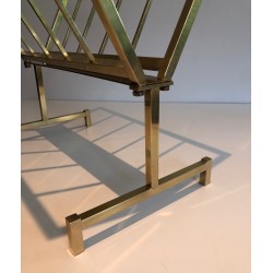 Brass Magazine Rack, Mid-Century Modern, French, 1970 | Maison BARROIS