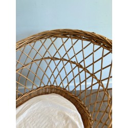Rattan Cradle on Casters, French, circa 1950 | Maison BARROIS