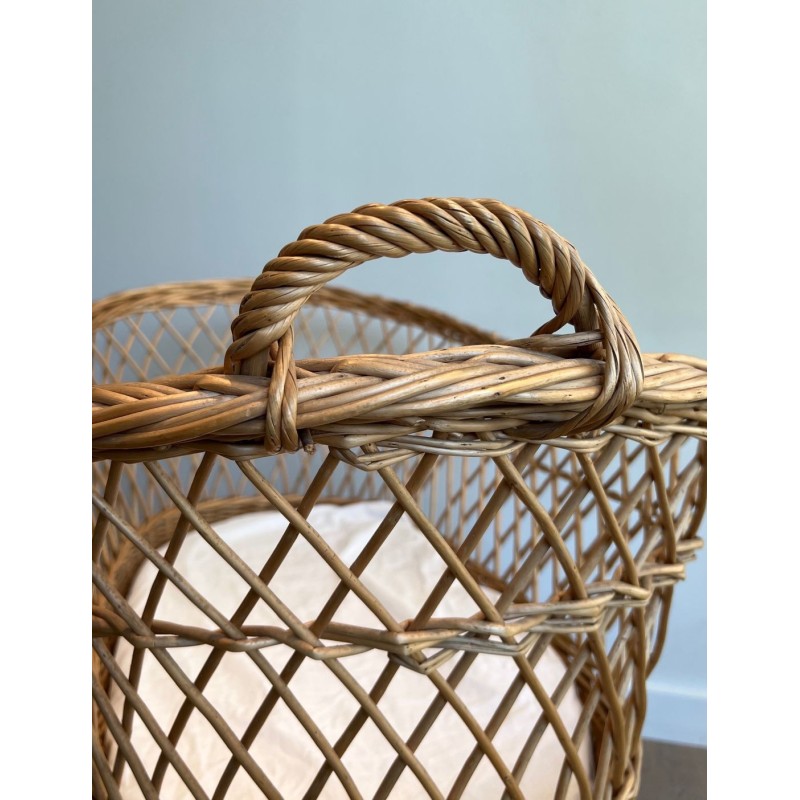Rattan Cradle on Casters, French, circa 1950 | Maison BARROIS