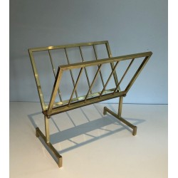 Porte-Revues en Laiton, Mid-Century Modern, France, 1970 | Maison BARROIS