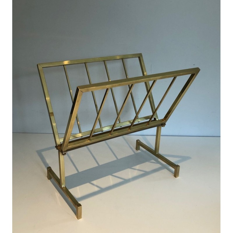 Brass Magazine Rack, Mid-Century Modern, French, 1970 | Maison BARROIS