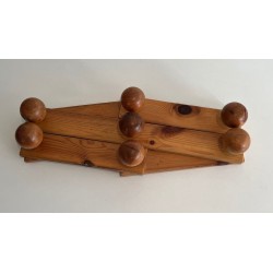 Pine Wall Accordion Coat Hanger, Perriand Style, French, 1950 | Maison BARROIS