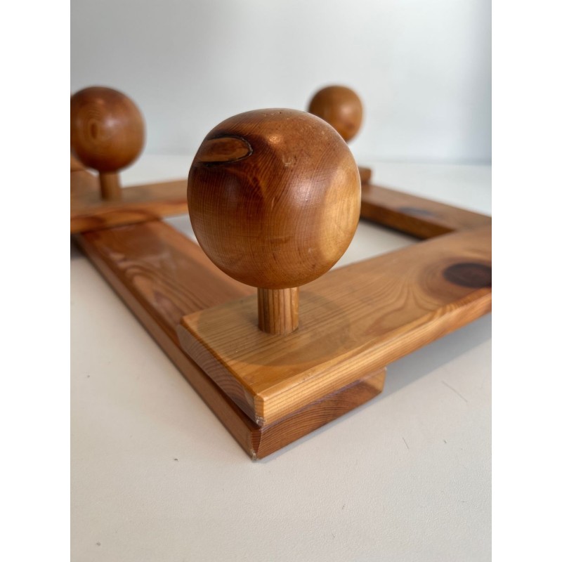 Pine Wall Accordion Coat Hanger, Perriand Style, French, 1950 | Maison BARROIS