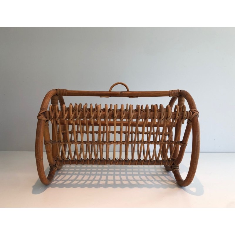 Rattan Magazine Rack, French, circa 1950 | Maison BARROIS