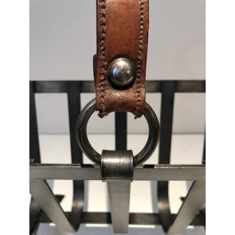 Porte-Revues en Acier et Cuir 