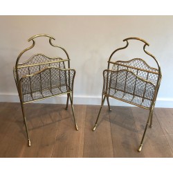 Paire de Porte-Revues Néoclassiques Laiton, Attr. Maison Jansen, v.1900