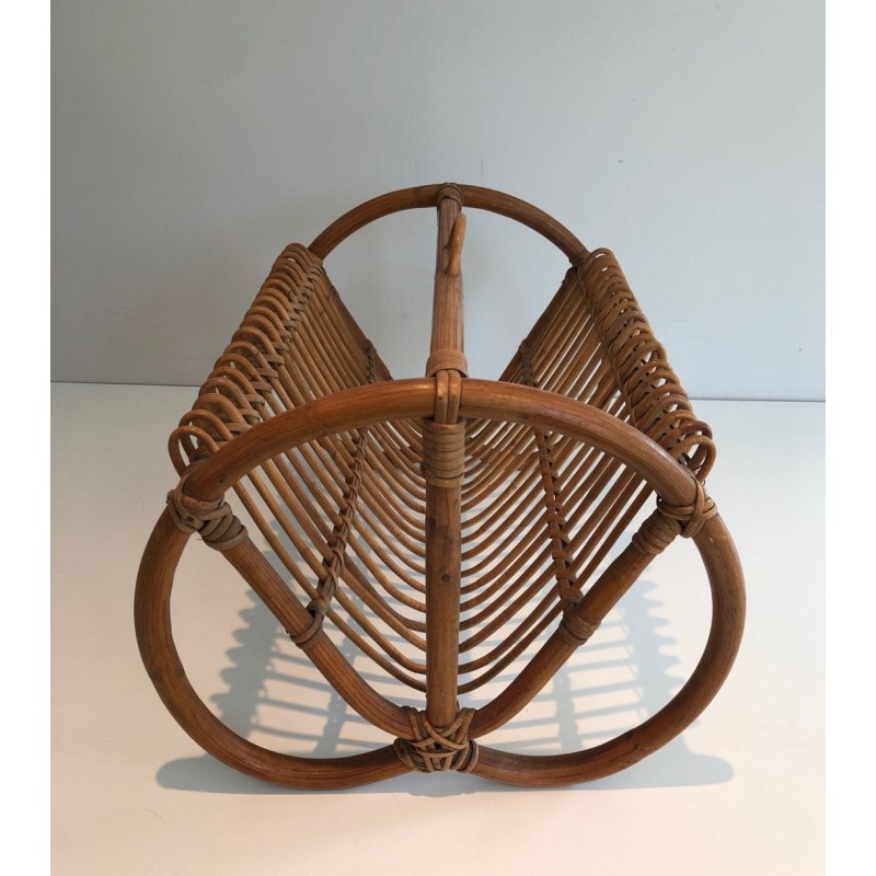 Rattan Magazine Rack, French, circa 1950 | Maison BARROIS
