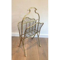 Pair of Neoclassical Brass Magazine Racks, Attr. Maison Jansen, c.1900