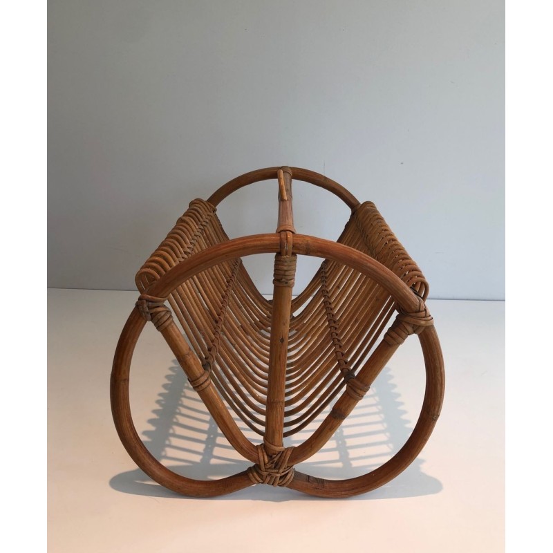 Rattan Magazine Rack, French, circa 1950 | Maison BARROIS