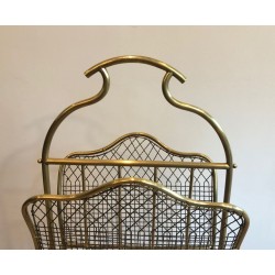 Pair of Neoclassical Brass Magazine Racks, Attr. Maison Jansen, c.1900