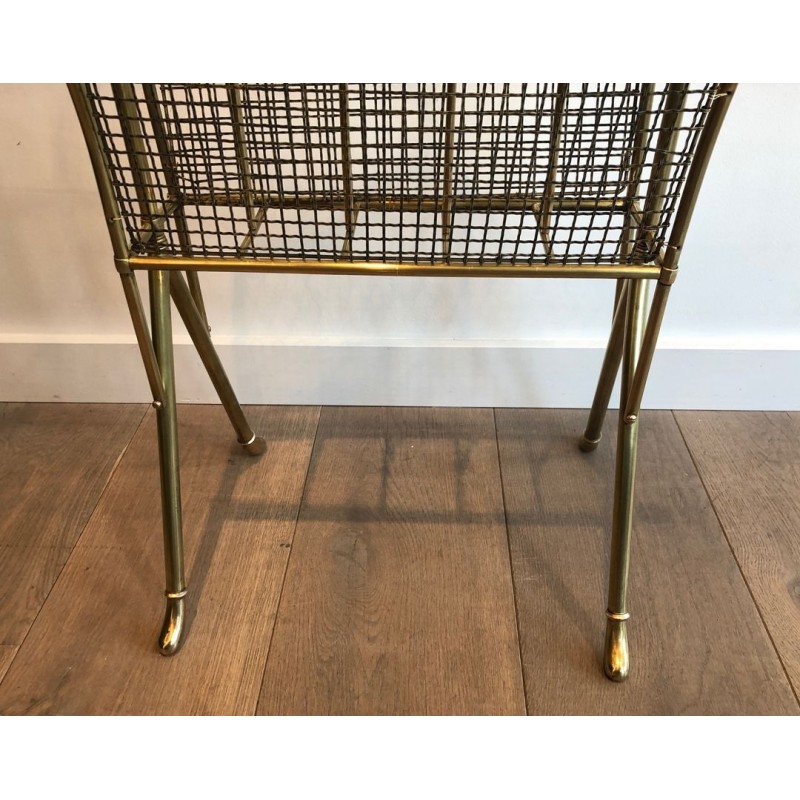 Pair of Neoclassical Brass Magazine Racks, Attr. Maison Jansen, c.1900