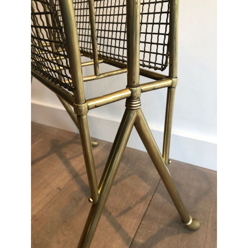 Pair of Neoclassical Brass Magazine Racks, Attr. Maison Jansen, c.1900