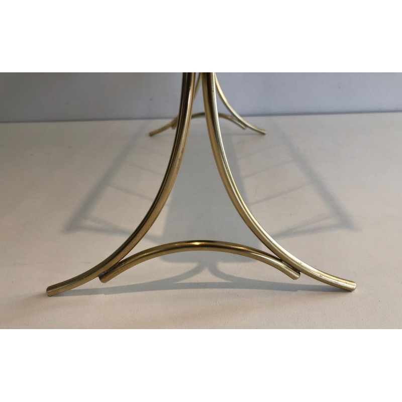 Blackened Wood & Brass Magazine Rack, Italian Mid-Century Modern, c.1950