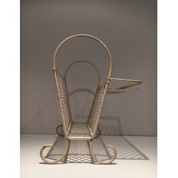 Porte-Revues Acier Laqué Blanc Perforé, dans le Goût de Matégot, v.1950