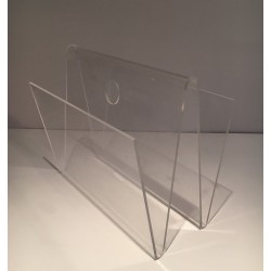 Plexiglass Magazine Rack, French Mid-Century Modern, c.1970