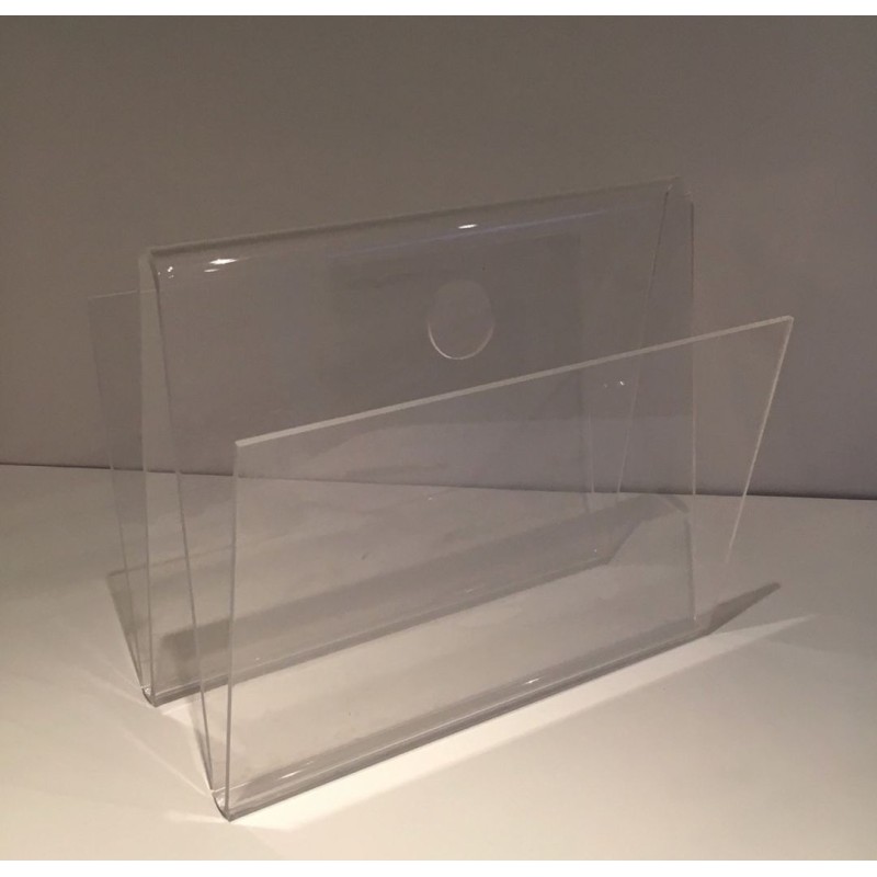 Plexiglass Magazine Rack, French Mid-Century Modern, c.1970
