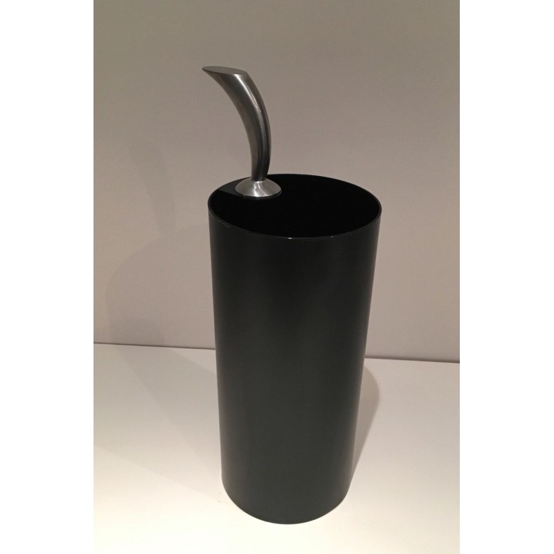 “Golf” Black Plastic & Chrome Umbrella Stand, Archap, Italian, c.1970