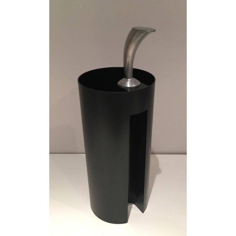 “Golf” Black Plastic & Chrome Umbrella Stand, Archap, Italian, c.1970