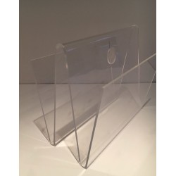 Plexiglass Magazine Rack, French Mid-Century Modern, c.1970