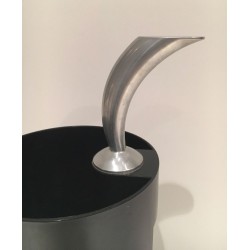 Porte-Parapluie “Golf” Plastique Noir & Chrome, Archap, Travail Italien, v.1970