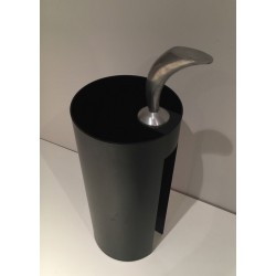 Porte-Parapluie “Golf” Plastique Noir & Chrome, Archap, Travail Italien, v.1970