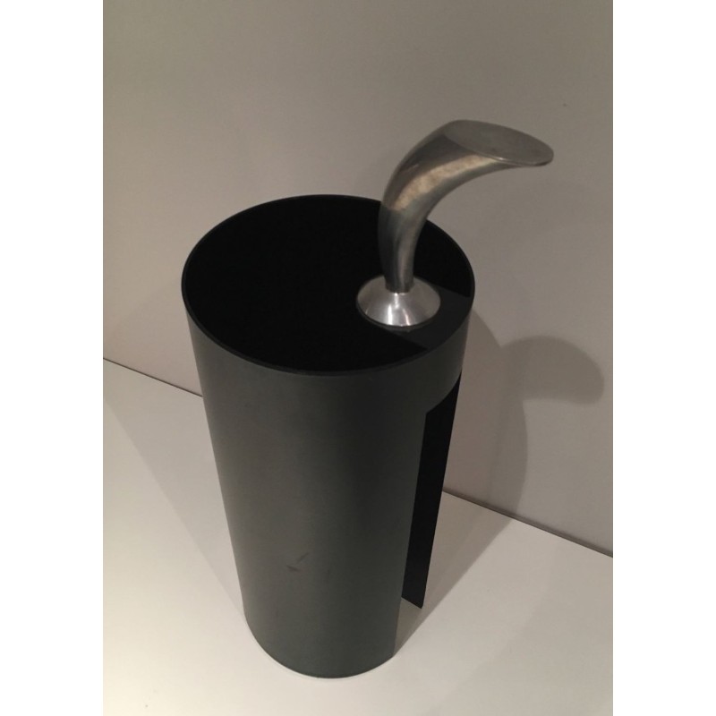 “Golf” Black Plastic & Chrome Umbrella Stand, Archap, Italian, c.1970