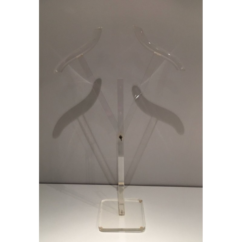 Valet de Nuit en Plexiglas, Travail Français Mid-Century Modern, v.1970