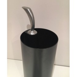 Porte-Parapluie “Golf” Plastique Noir & Chrome, Archap, Travail Italien, v.1970
