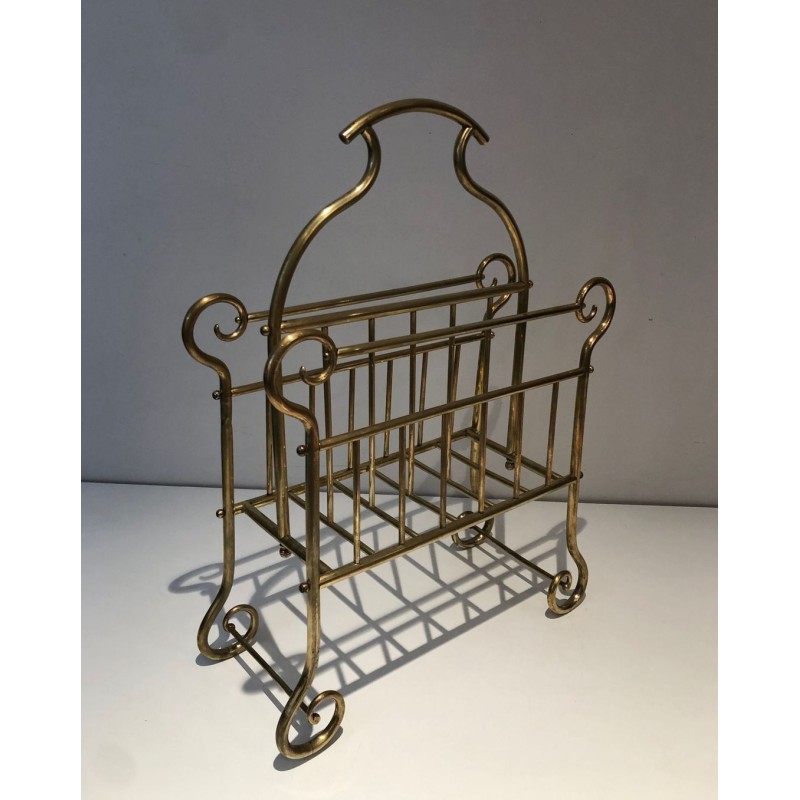 Porte-Revues en Laiton, Art Nouveau, Travail Français, vers 1900