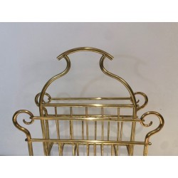 Porte-Revues en Laiton, Art Nouveau, Travail Français, vers 1900