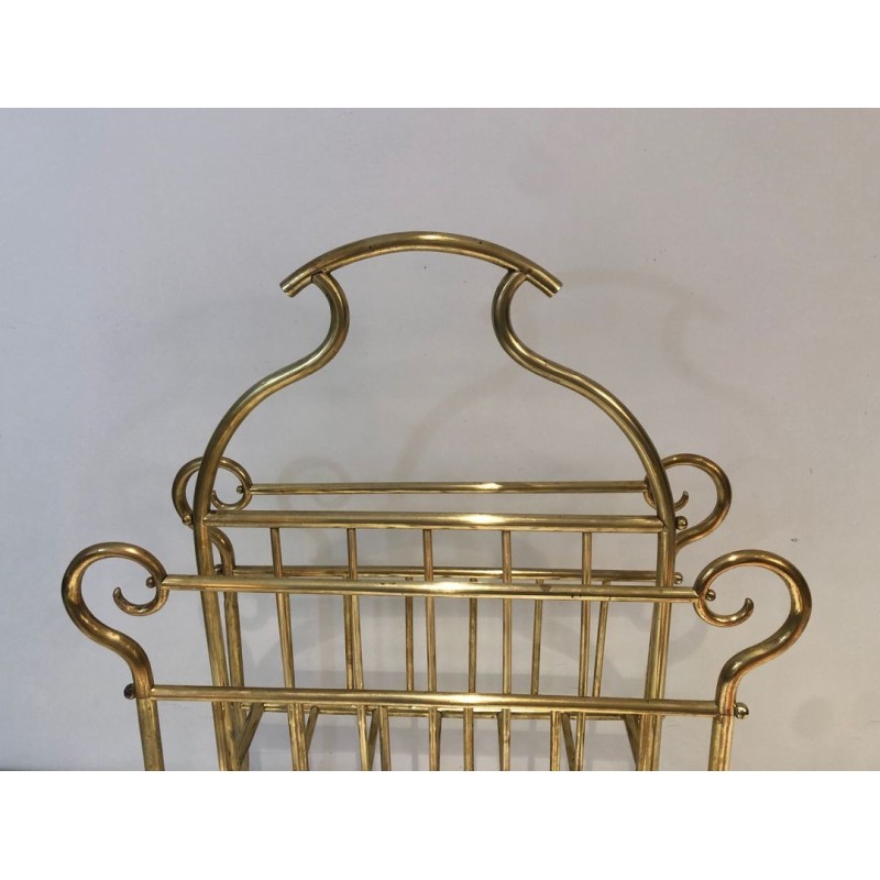Porte-Revues en Laiton, Art Nouveau, Travail Français, vers 1900