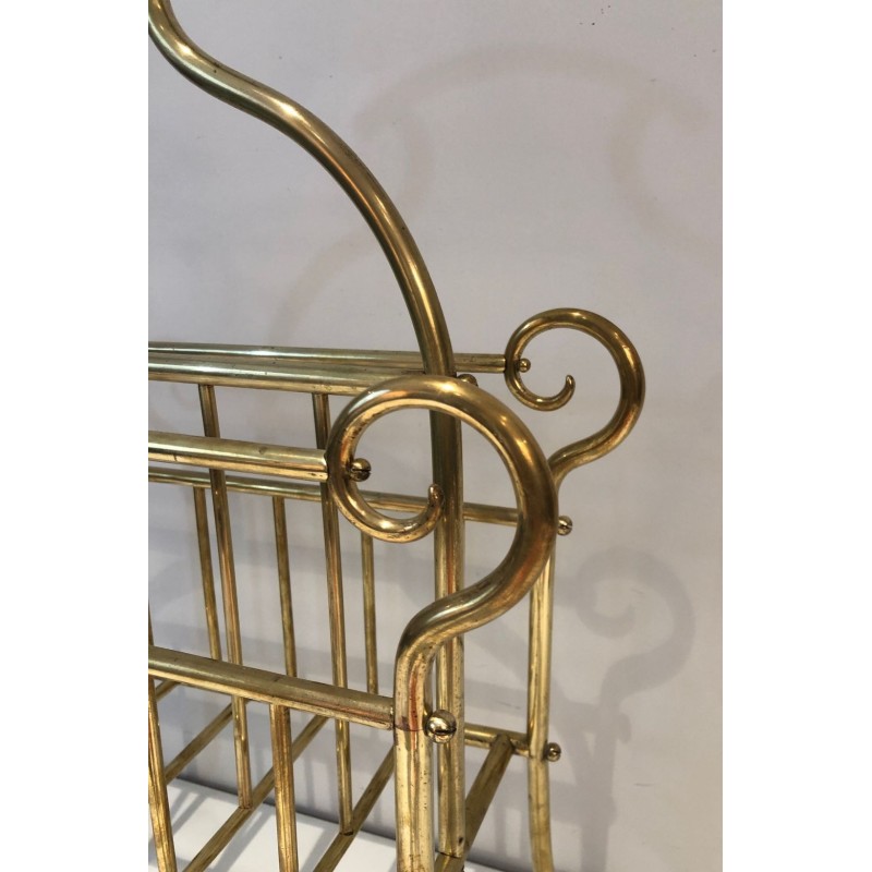 Porte-Revues en Laiton, Art Nouveau, Travail Français, vers 1900
