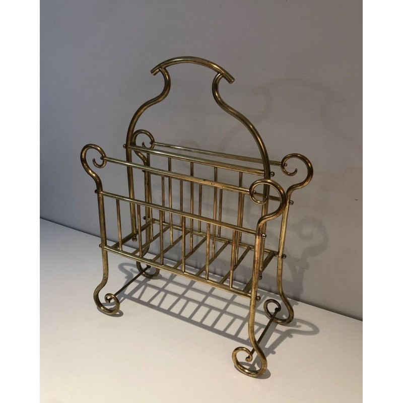 Porte-Revues en Laiton, Art Nouveau, Travail Français, vers 1900