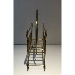 Porte-Revues en Laiton, Art Nouveau, Travail Français, vers 1900