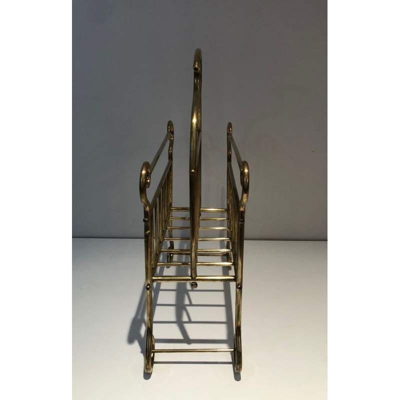 Porte-Revues en Laiton, Art Nouveau, Travail Français, vers 1900