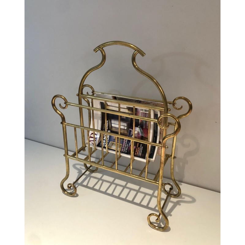 Porte-Revues en Laiton, Art Nouveau, Travail Français, vers 1900