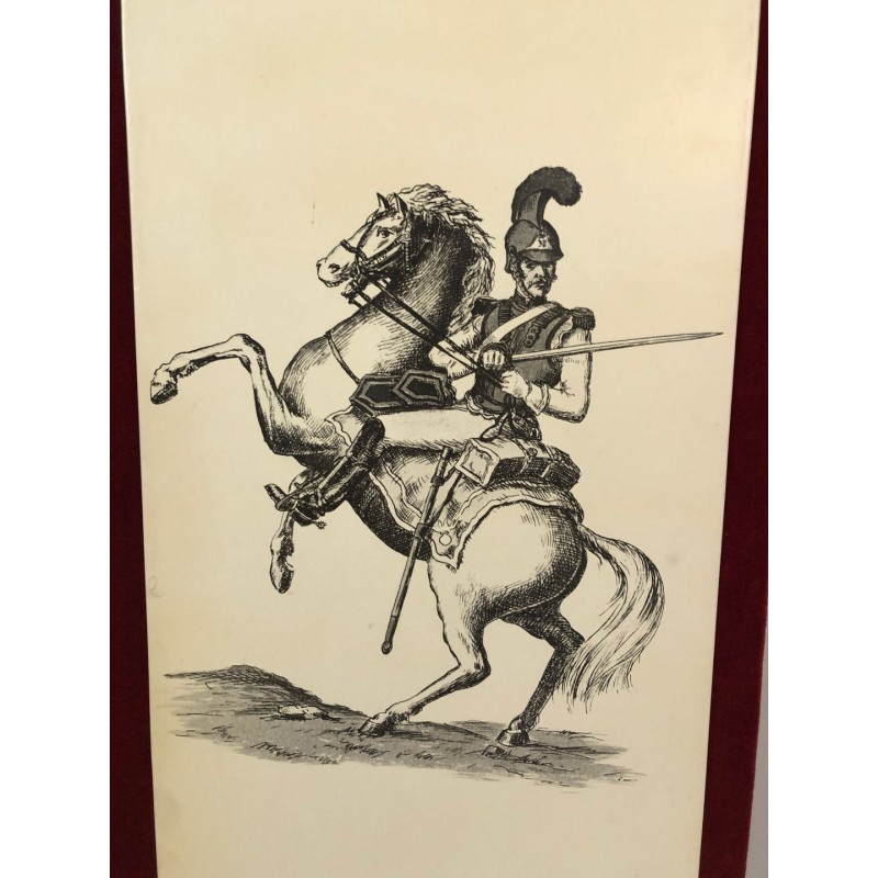 Napoleonic Screen, Fornasetti Style, Red Velvet & Print, French, circa 1940