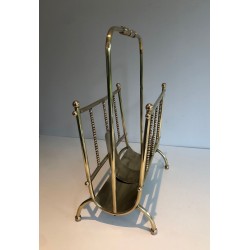 Porte-Revues Laiton Néo-classique Grand-Luxe, Travail Français, vers 1970