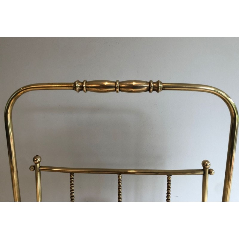 Neoclassical Brass Magazine Rack, French Grand-Luxe Style, circa 1970