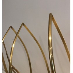 Swan Brass Magazine Rack, Neoclassical, Italian, Jansen Style, circa 1940